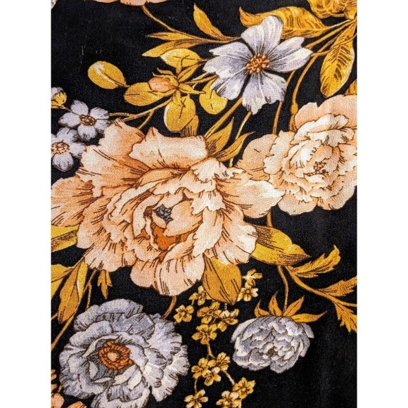 American Eagle Floral Wrap Mini Skirt‎ High Waist Black Peach Small - Picture 6 of 9